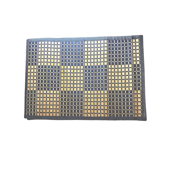 Handcrafted Bamboo & Black Woven Pattern Placemats Set/6 Dining Table - Picture 1 of 7